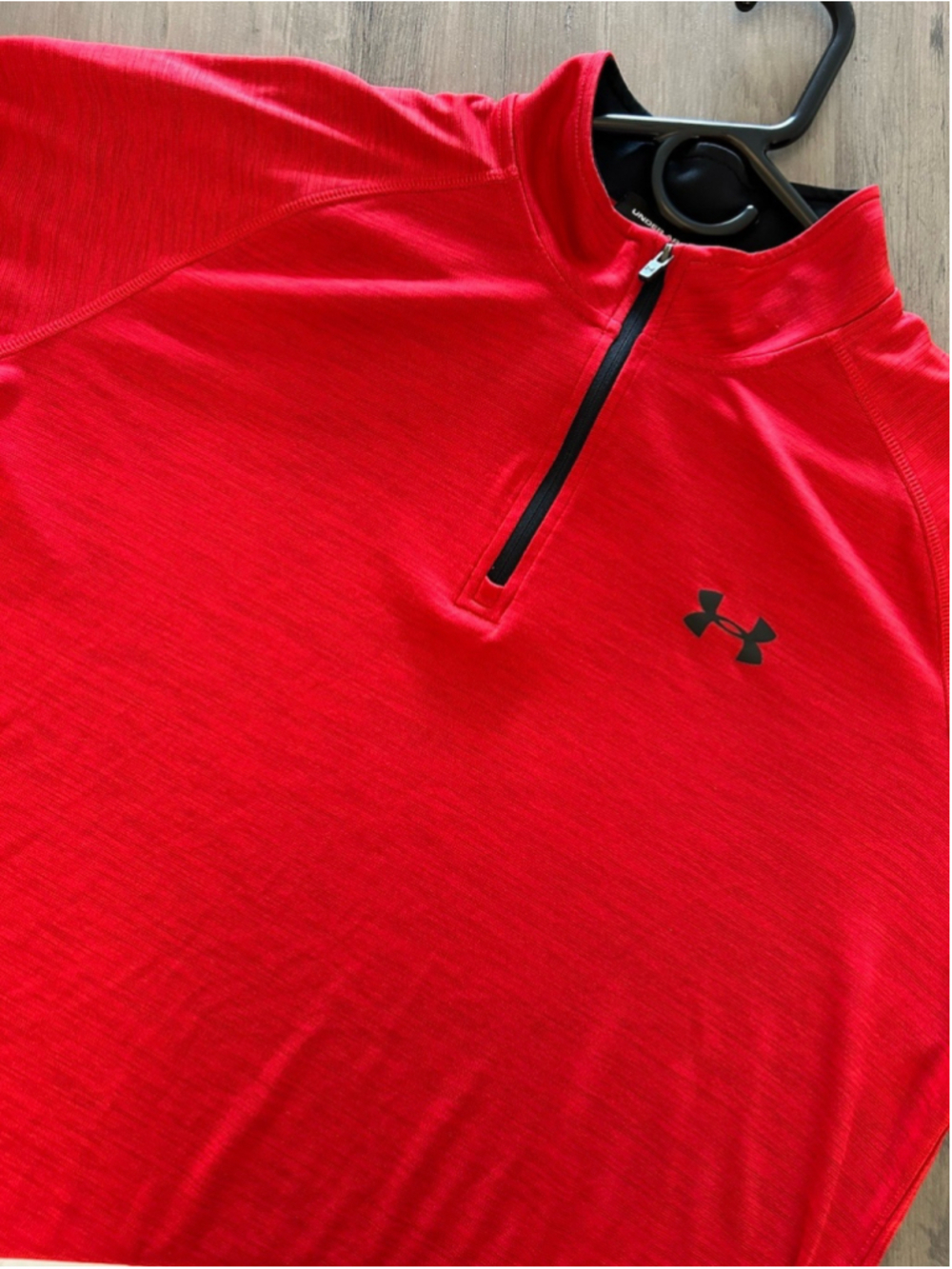 Under Armour Sweater 1/4 Zip Pullover Loose Fit Men's Red Size L